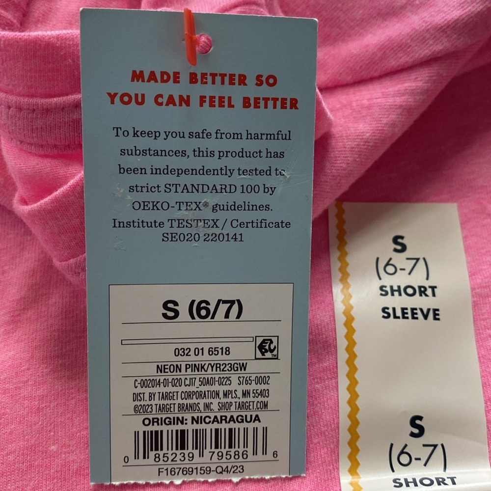 Cat & Jack Pink Tee with Heart Accents - Picture 2 of 2